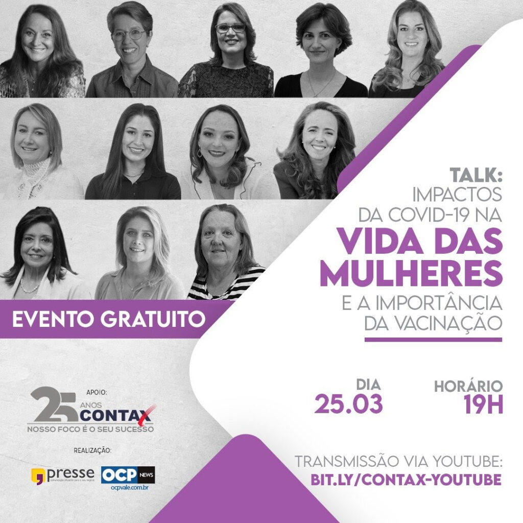 Impactos da Covid-19 na vida das mulheres e a importância da vacinação é tema de bate papo online. Divulgação