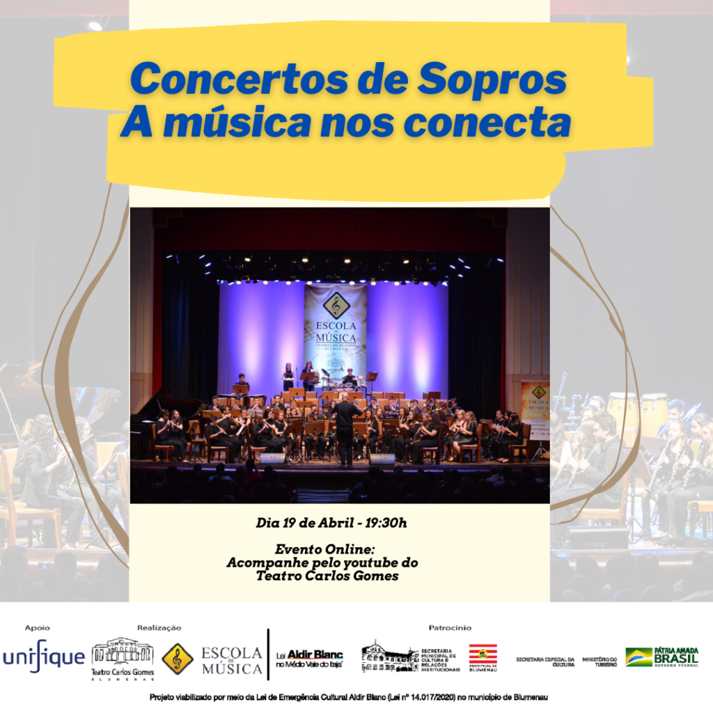 Orquestra de Sopros do Teatro Carlos Gomes fará show on-line. Divulgação