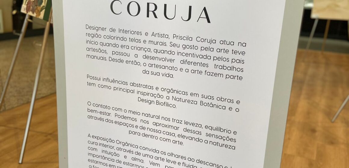 Artista Priscila Coruja assina Exposição Orgânica no Itajaí Shopping