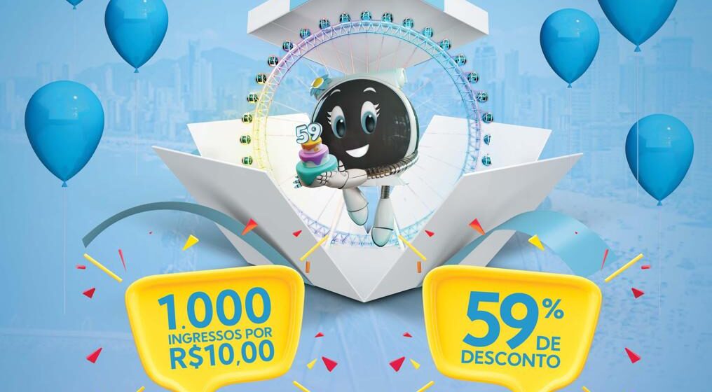 59 ANOS: 59% de desconto no ingresso da Roda Gigante