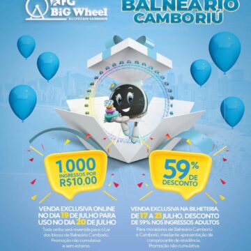 59 ANOS: 59% de desconto no ingresso da Roda Gigante