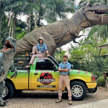 Dinossauro misterioso à solta em Pomerode é a nova atração de parque educativo Dinossauro misterioso à solta em Pomerode é a nova atração de parque educativo