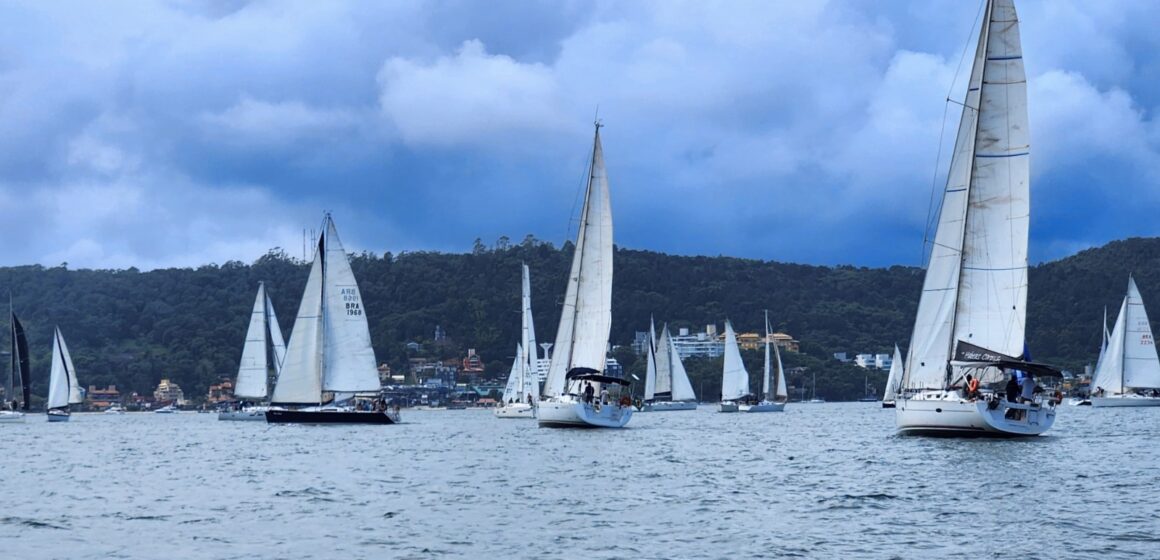 Veleiros disputam regata ao redor da Ilha de Porto Belo neste sábado, 25