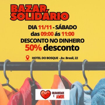 Neste sábado tem bazar solidário em BC