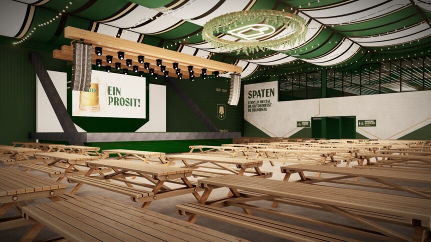Spaten apresenta cenografia dos pavilhões da Oktoberfest de Blumenau 2024