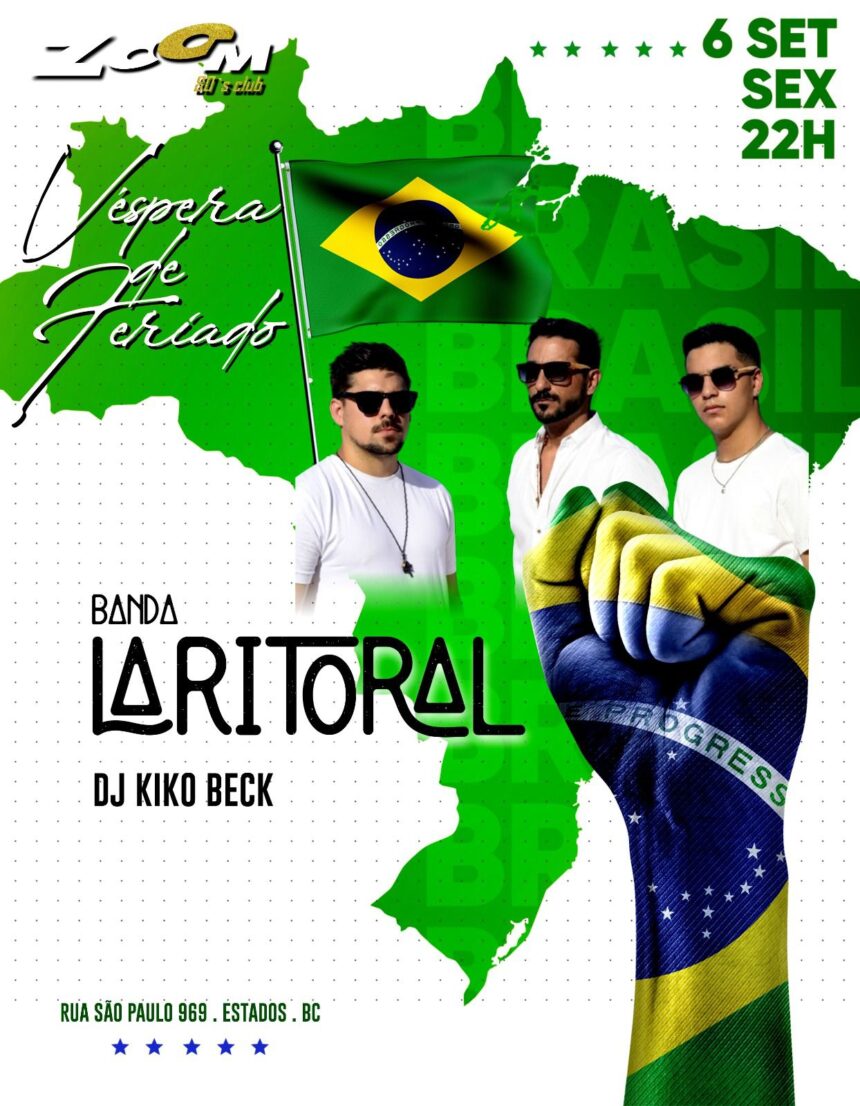 Véspera de feriado com banda Laritoral na Zoom