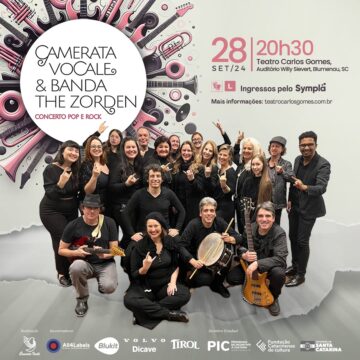 Camerata Vocale e Banda The Zorden realizam show gratuito no Teatro Carlos Gomes