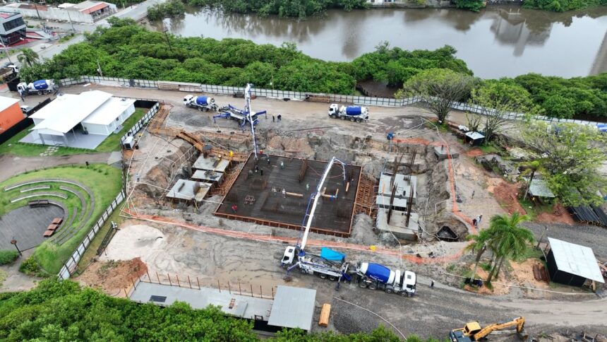 Projeto Lagom Perequê utiliza técnica inovadora em processo de concretagem