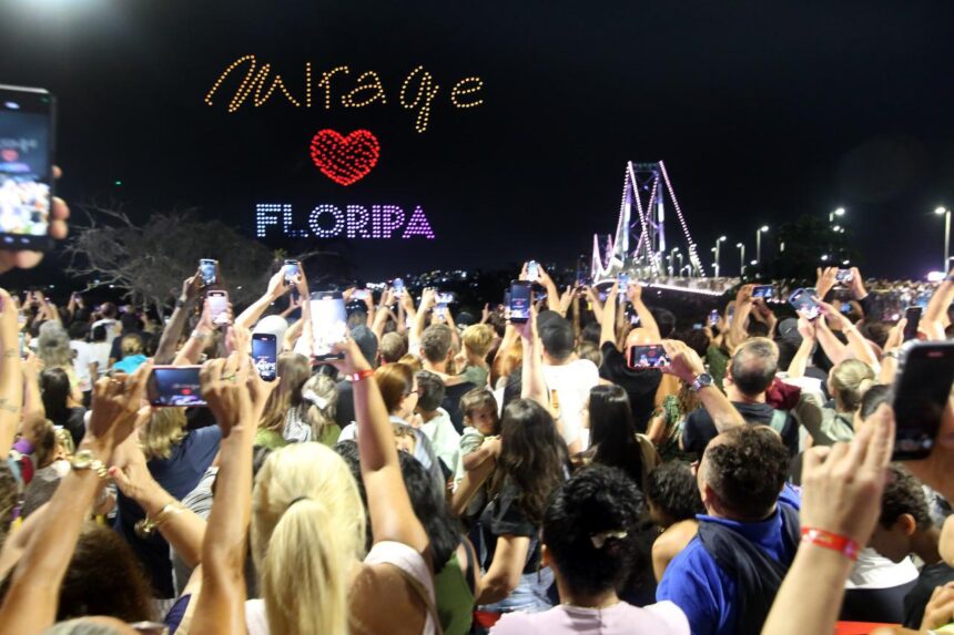 Mirage Circus surpreende Floripa com show de 600 drones e apresentação radical de globo da morte