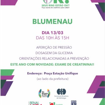 Dia Mundial do Rim – Associação Renal Vida faz evento especial na Estação Unifique
