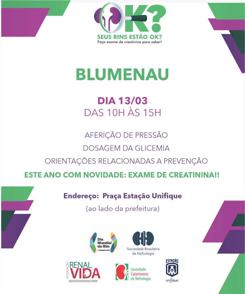 Dia Mundial do Rim – Associação Renal Vida faz evento especial na Estação Unifique